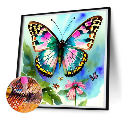 Butterfly In The Garden - Full Round Drill Diamond Painting 30*30CM