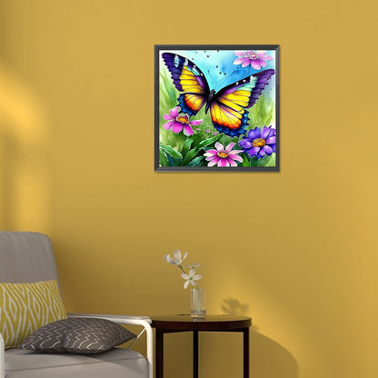 Butterfly In The Garden - Full Round Drill Diamond Painting 30*30CM