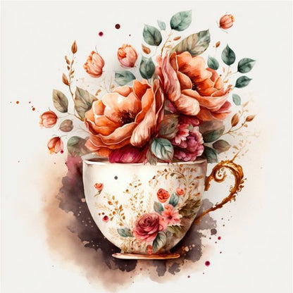 Watercolor Bouquet - Full Round Drill Diamond Painting 30*30CM