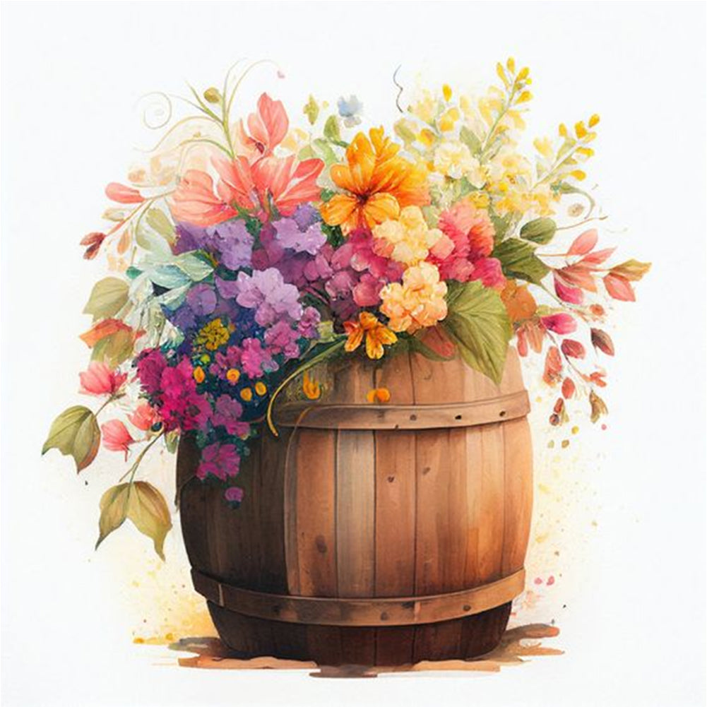 Watercolor Bouquet - Full Round Drill Diamond Painting 30*30CM