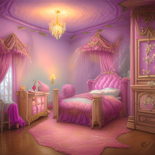 Princess Bedroom - Full Round Drill Diamond Painting 30*30CM