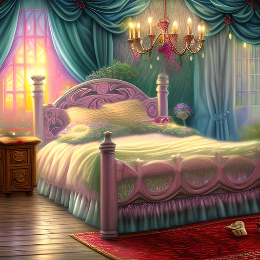 Princess Bedroom - Full Round Drill Diamond Painting 30*30CM