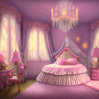 Princess Bedroom - Full Round Drill Diamond Painting 30*30CM
