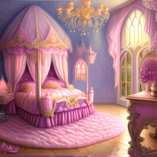 Princess Bedroom - Full Round Drill Diamond Painting 30*30CM