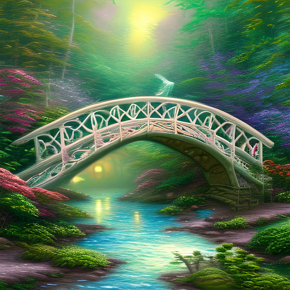 Park Arch Bridge - Full Round Drill Diamond Painting 30*30CM