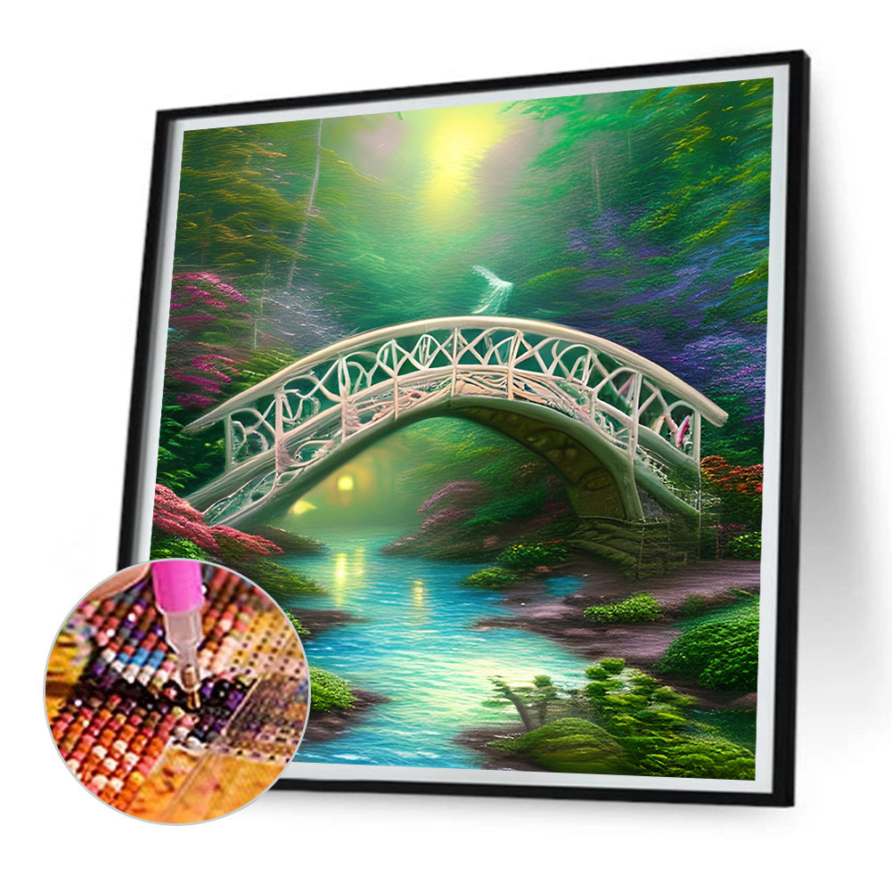 Park Arch Bridge - Full Round Drill Diamond Painting 30*30CM