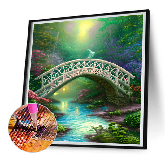 Park Arch Bridge - Full Round Drill Diamond Painting 30*30CM