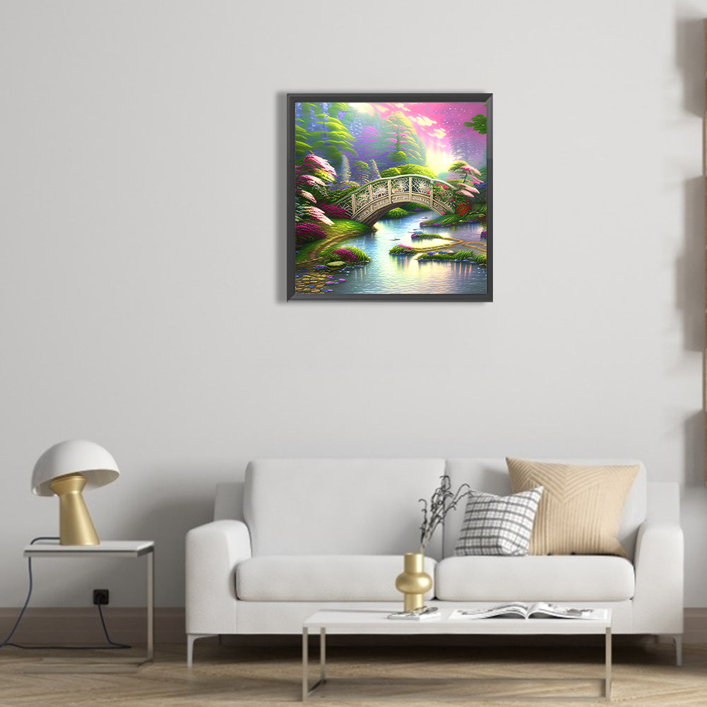Park Arch Bridge - Full Round Drill Diamond Painting 30*30CM