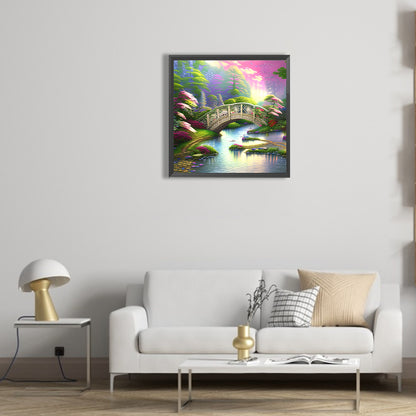 Park Arch Bridge - Full Round Drill Diamond Painting 30*30CM
