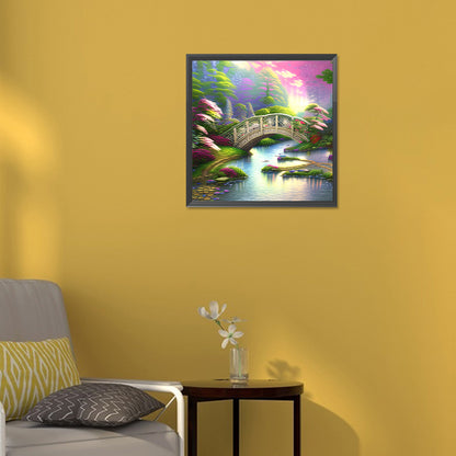 Park Arch Bridge - Full Round Drill Diamond Painting 30*30CM