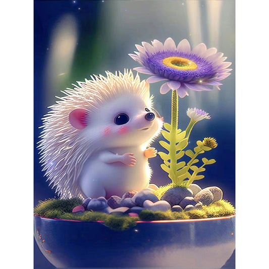 Little Hedgehog And Water Lily - Full Round Drill Diamond Painting 30*40CM