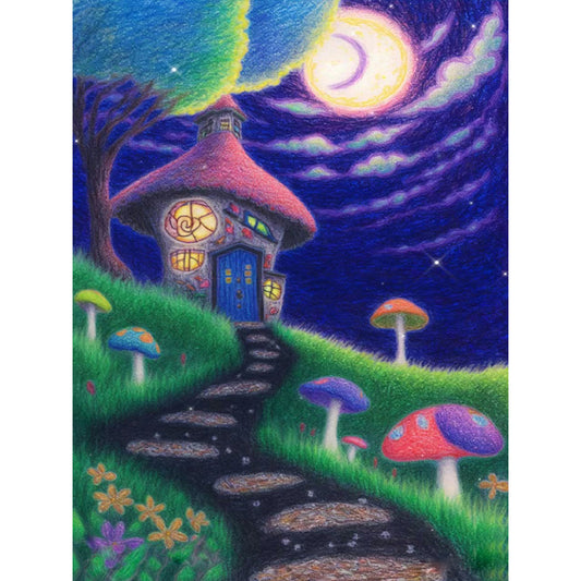 Wonderful House At Night - Full Round Drill Diamond Painting 30*40CM