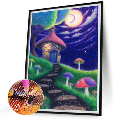 Wonderful House At Night - Full Round Drill Diamond Painting 30*40CM