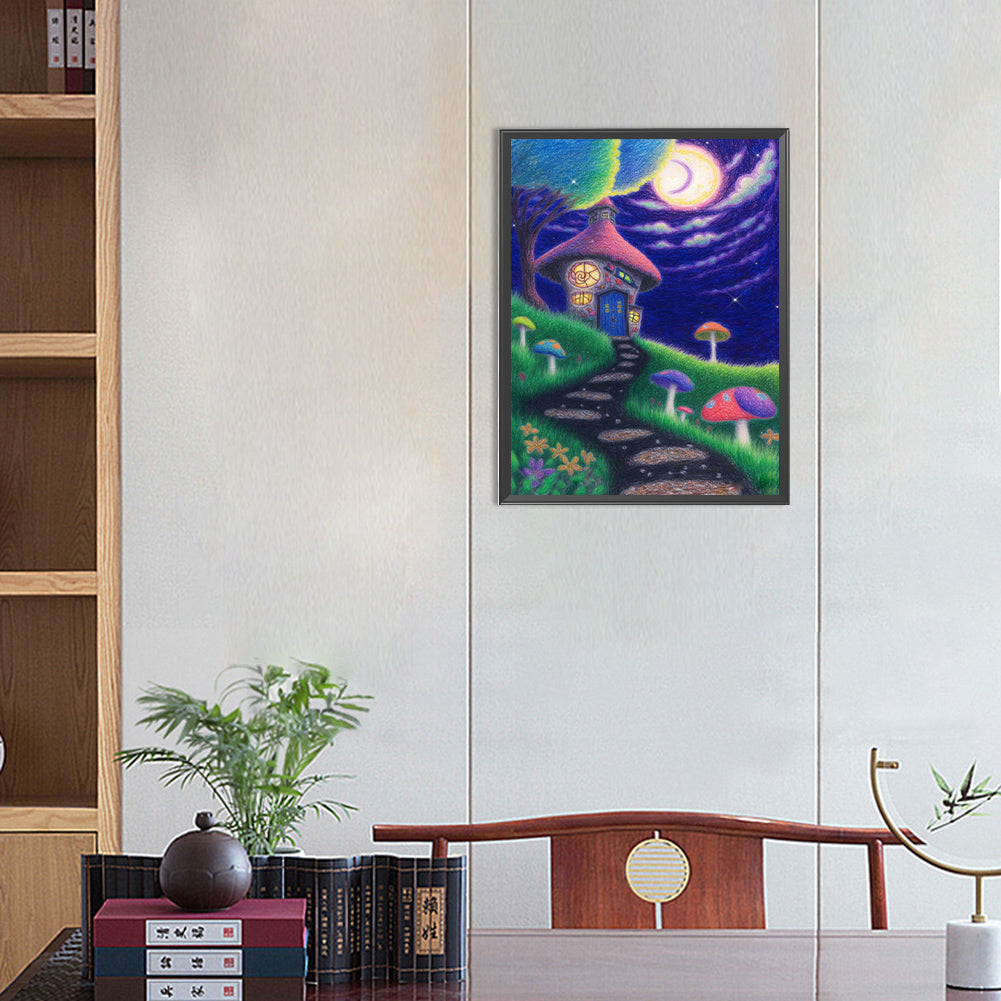 Wonderful House At Night - Full Round Drill Diamond Painting 30*40CM