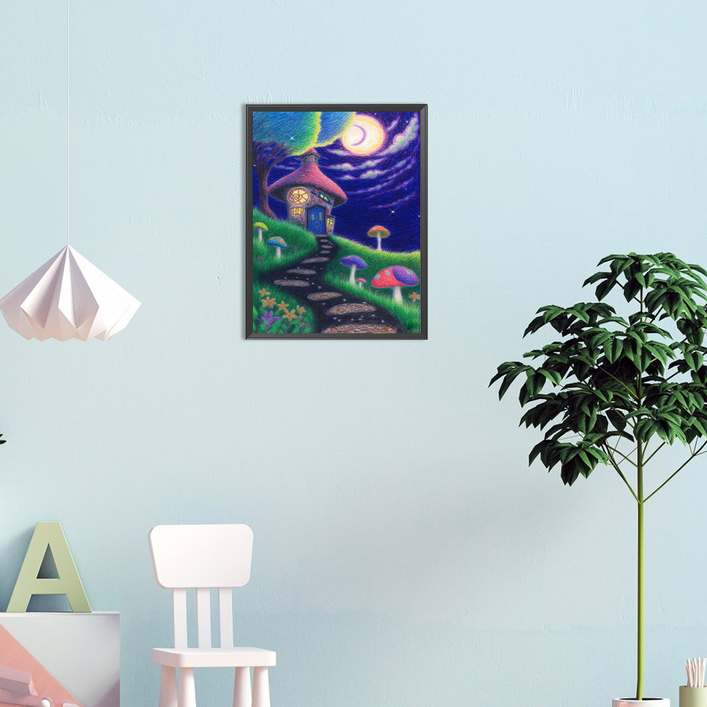 Wonderful House At Night - Full Round Drill Diamond Painting 30*40CM