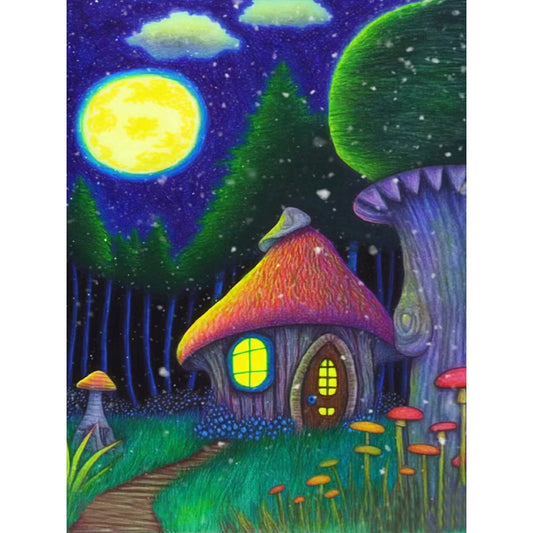 House At Night - Full Round Drill Diamond Painting 30*40CM