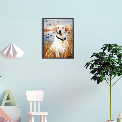 Lakeside Puppy - Full Round Drill Diamond Painting 30*40CM