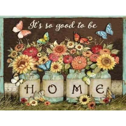 Flower Sign Bar - Full Round Drill Diamond Painting 40*30CM