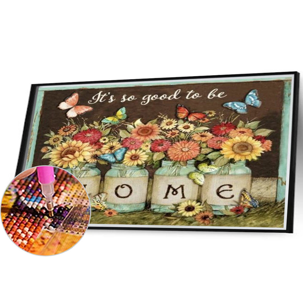 Flower Sign Bar - Full Round Drill Diamond Painting 40*30CM