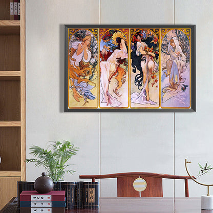 Art Illustration - Mucha - Full Round Drill Diamond Painting 70*50CM