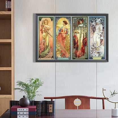 Art Illustration - Mucha - Full Round Drill Diamond Painting 70*50CM
