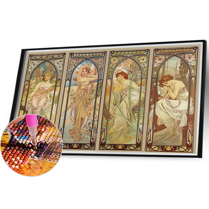 Art Illustration - Mucha - Full Round Drill Diamond Painting 70*50CM