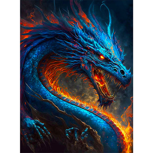 Western Blue Dragon - Full Square Drill Diamond Painting 45*60CM