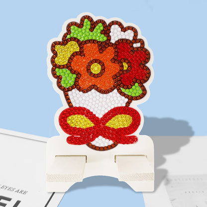 DIY Diamond Art Mobile Phone Stand Rack for Desktop Handmade Crystal Resin Craft