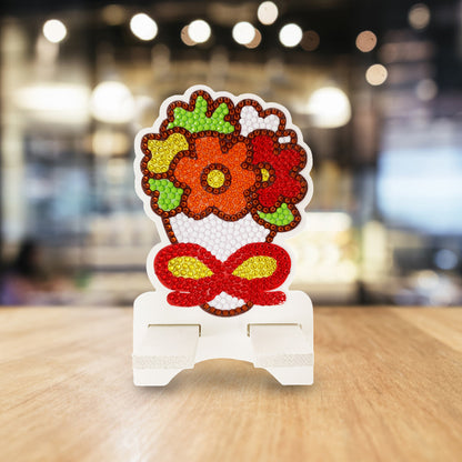 DIY Diamond Art Mobile Phone Stand Rack for Desktop Handmade Crystal Resin Craft