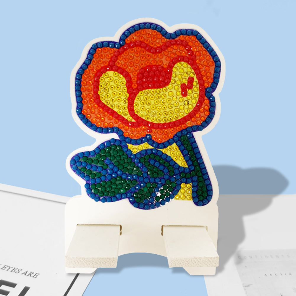 DIY Diamond Art Mobile Phone Stand Rack for Desktop Handmade Crystal Resin Craft