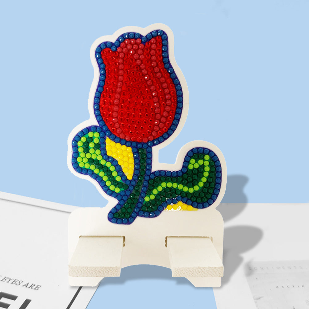 DIY Diamond Art Mobile Phone Stand Rack for Desktop Handmade Crystal Resin Craft