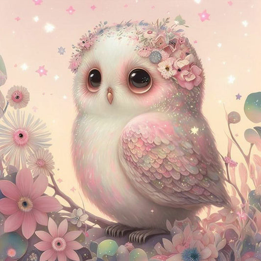 Owl Wearing A Headdress - Full Round Drill Diamond Painting 30*30CM