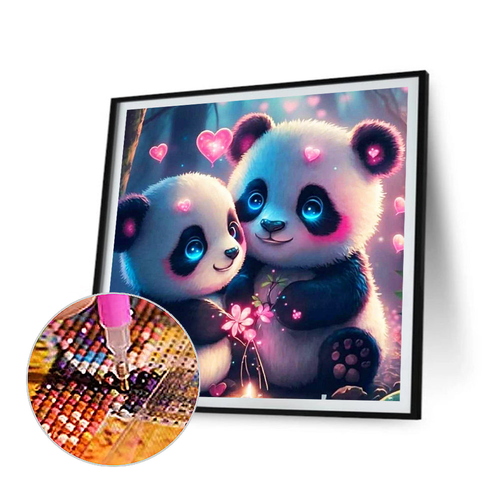 Little Panda And Panda Mother - Full Round Drill Diamond Painting 30*30CM