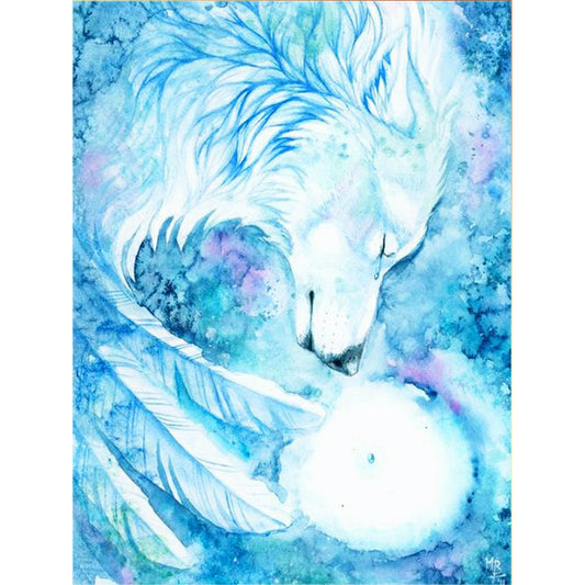 Sad Wolf - Full Round Drill Diamond Painting 30*40CM