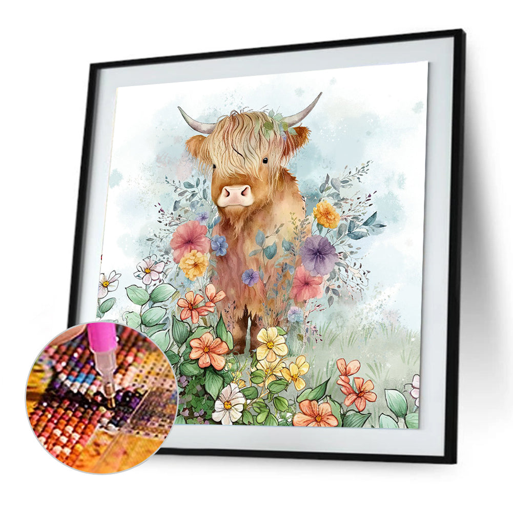 Highland Cattle - Full Round Drill Diamond Painting 30*30CM