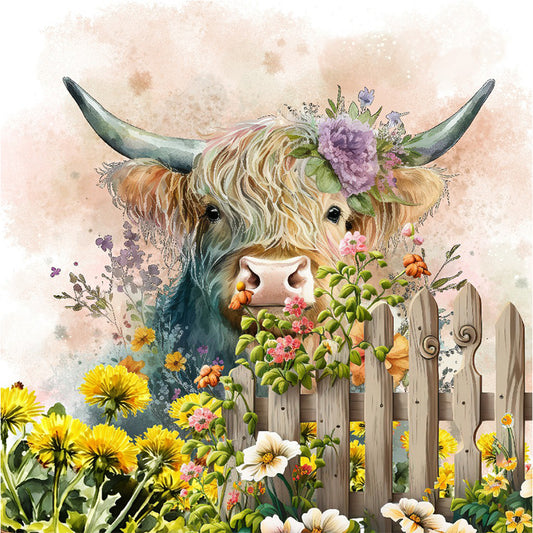 Highland Cattle - Full Round Drill Diamond Painting 30*30CM