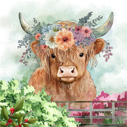 Highland Cattle - Full Round Drill Diamond Painting 30*30CM