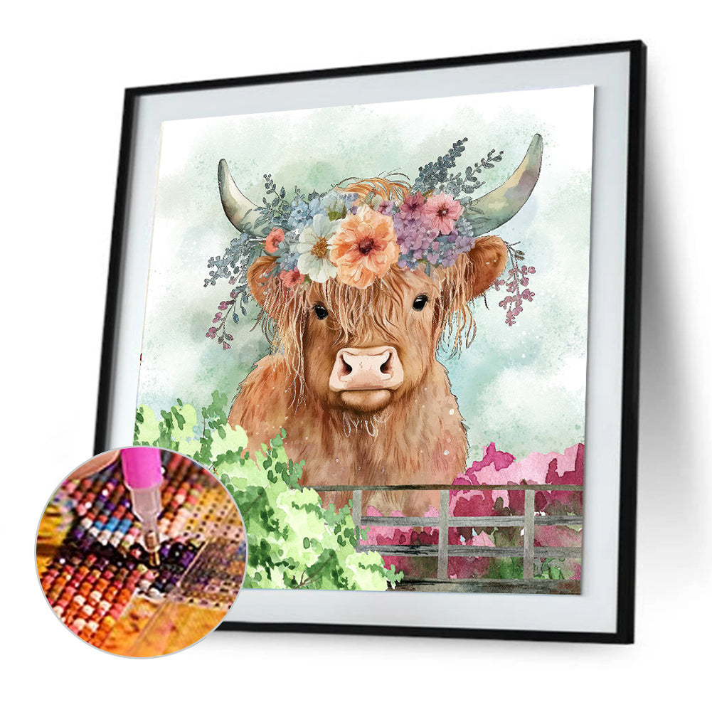 Highland Cattle - Full Round Drill Diamond Painting 30*30CM
