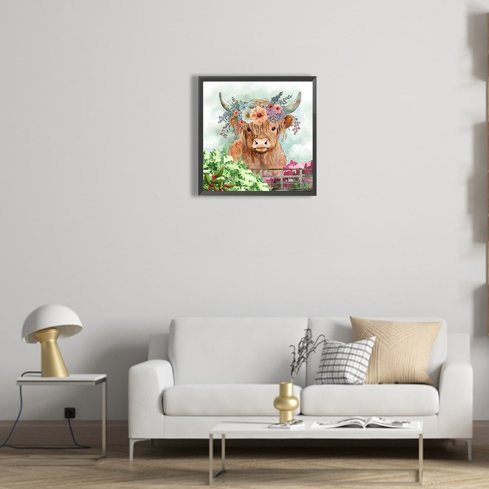 Highland Cattle - Full Round Drill Diamond Painting 30*30CM