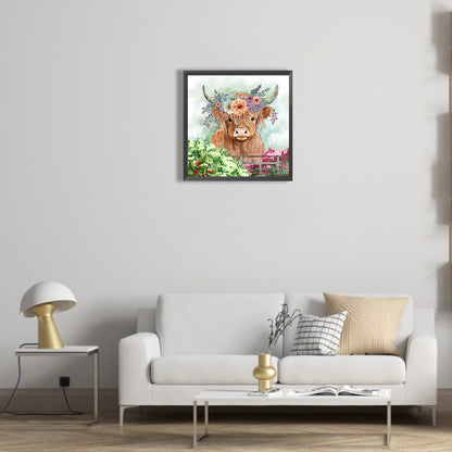Highland Cattle - Full Round Drill Diamond Painting 30*30CM