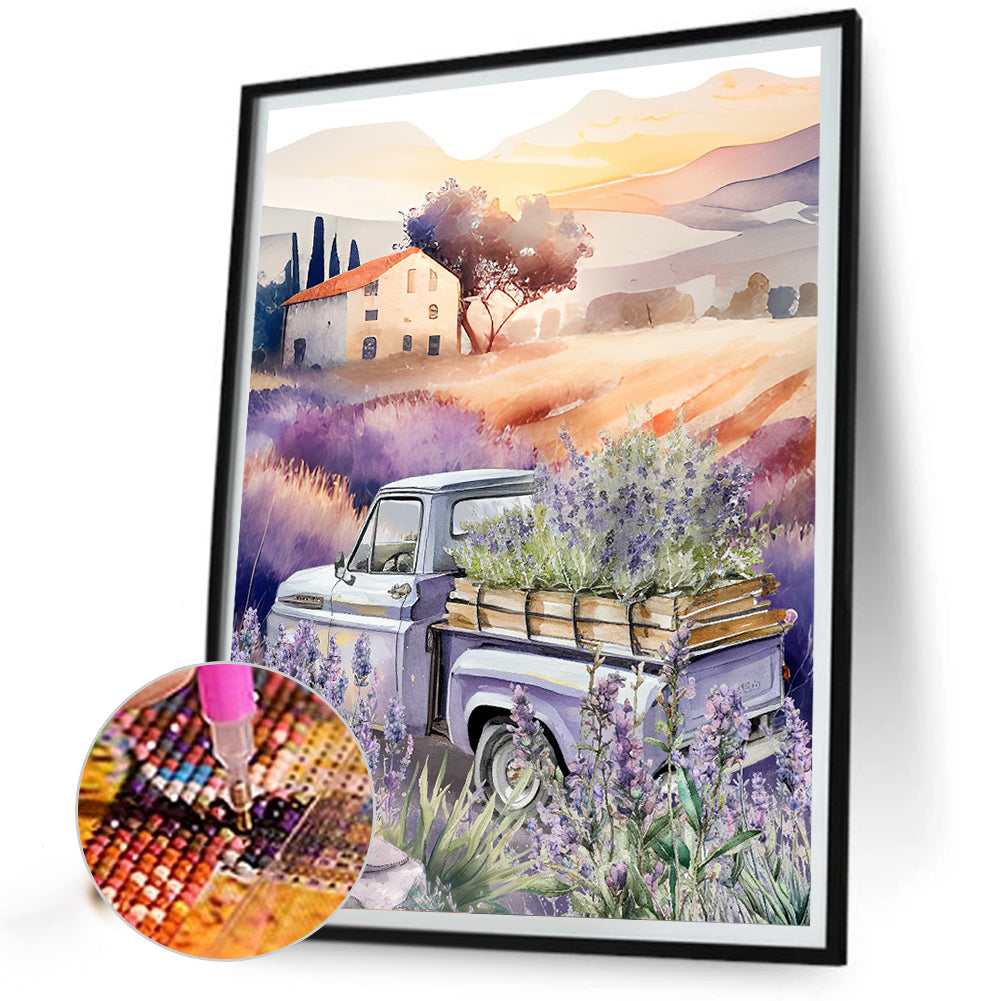 Lavender - Full Round Drill Diamond Painting 30*40CM