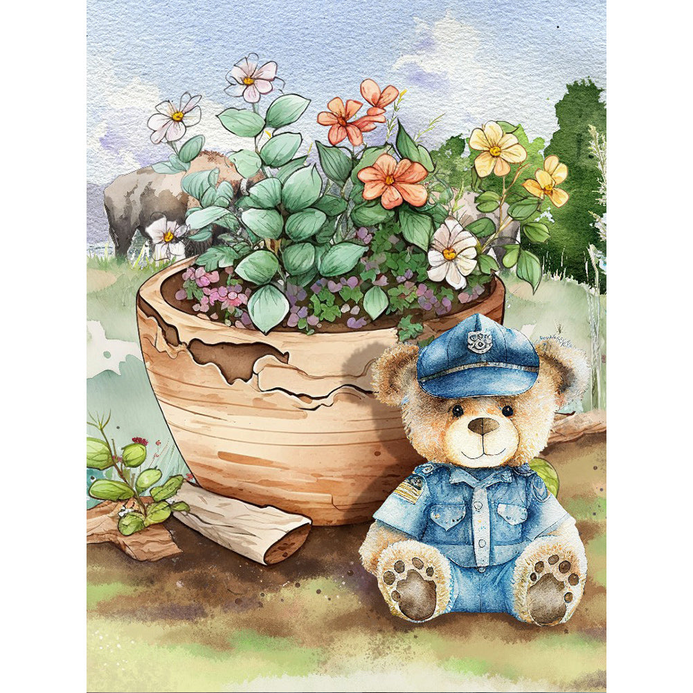 Teddy Bear - Full Round Drill Diamond Painting 30*40CM