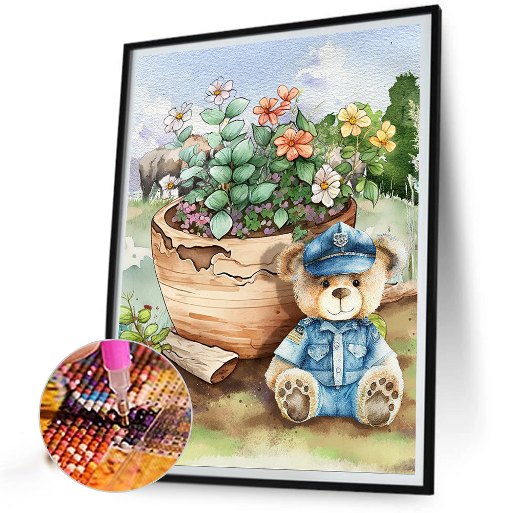 Teddy Bear - Full Round Drill Diamond Painting 30*40CM