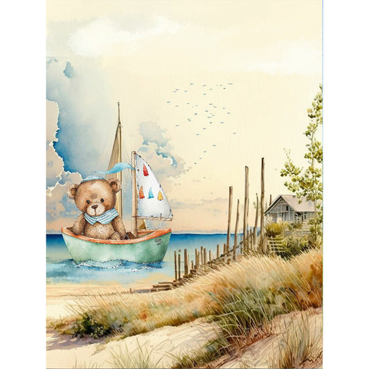 Teddy Bear - Full Round Drill Diamond Painting 30*40CM