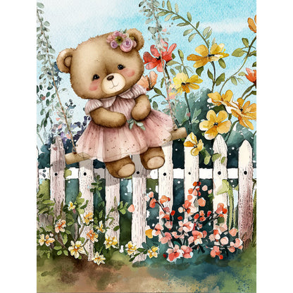 Teddy Bear - Full Round Drill Diamond Painting 30*40CM