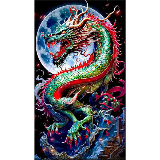 Moonlight Dire Dragon - Full Round Drill Diamond Painting 40*70CM