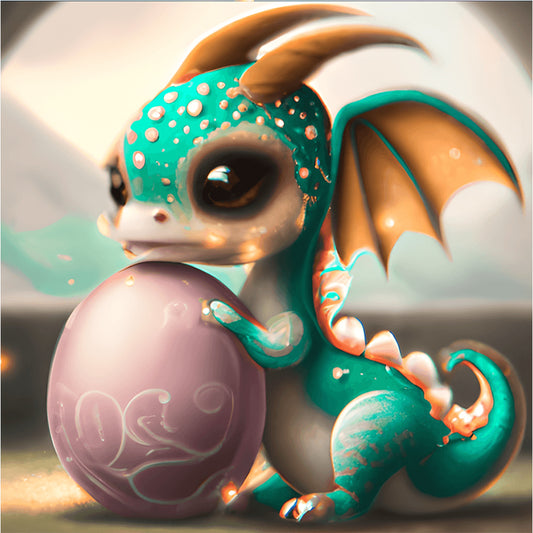 Cartoon Pterodactyl - Full Round Drill Diamond Painting 30*30CM