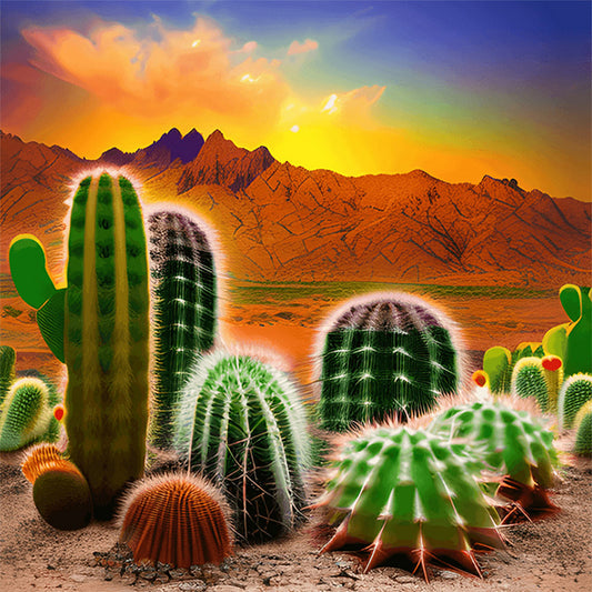 Alpine Cactus - Full Square Drill Diamond Painting 50*50CM