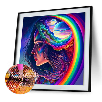 Rainbow Girl - Full Round Drill Diamond Painting 30*30CM