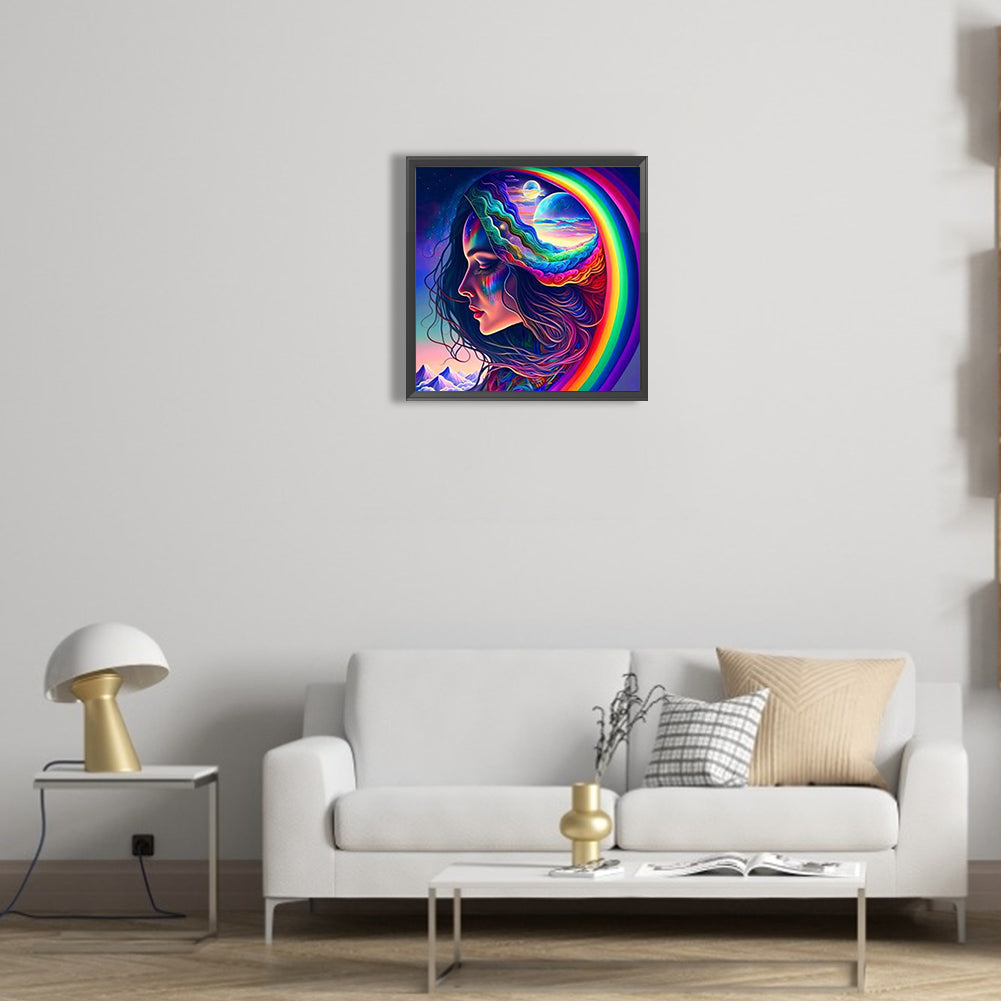 Rainbow Girl - Full Round Drill Diamond Painting 30*30CM